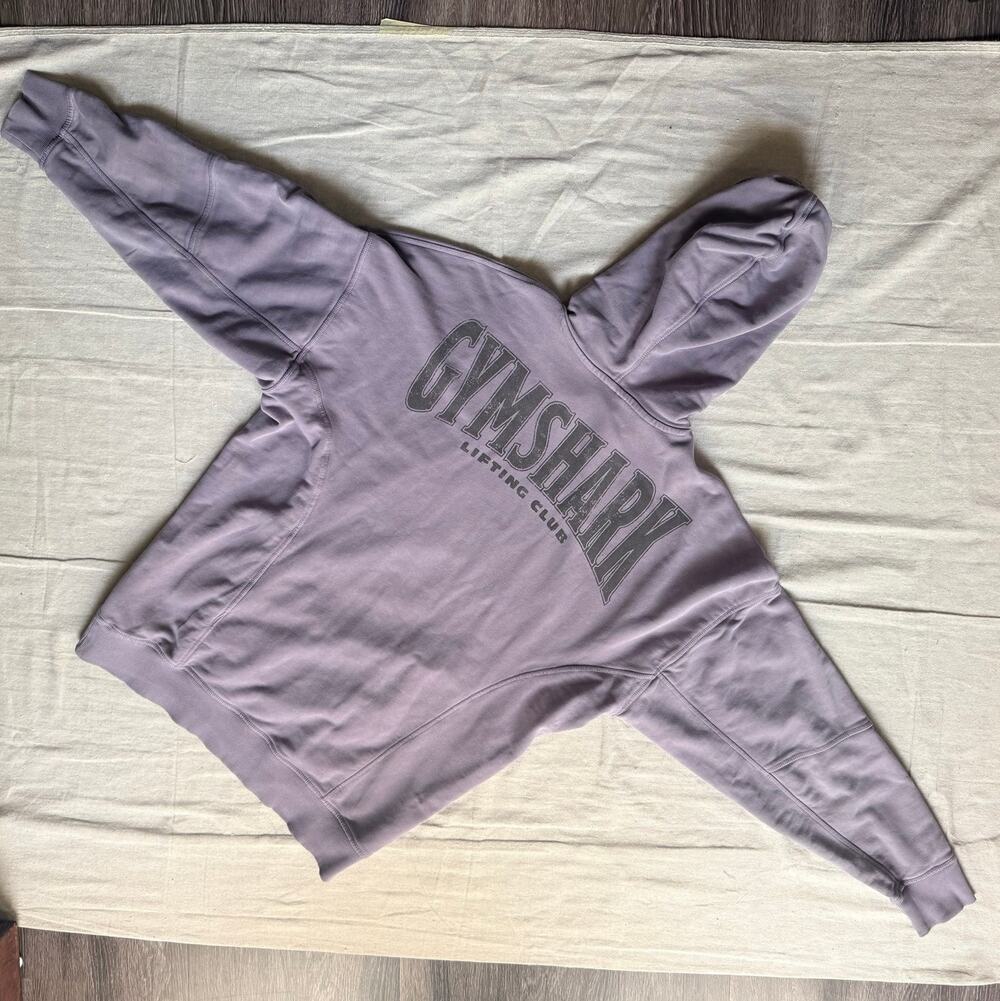 Gymshark Hoodie Men's XL Heritage Washed Oversized Purple Lifting Club Gymcore